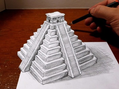 Drawing a Mayan Pyramid - Optical Illusion