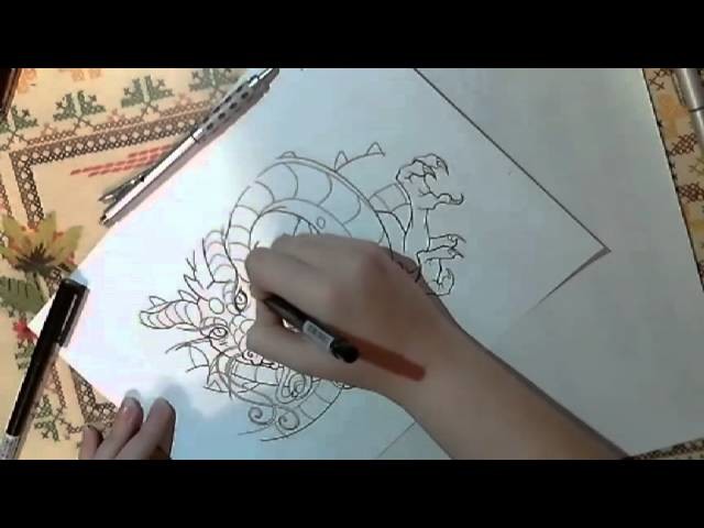 Drawing an Oriental dragon part 3