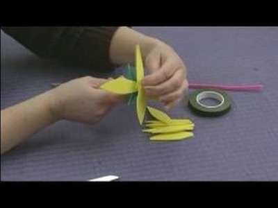 Foam Flower Crafts for Kids : Cutting Flower Petals for Daisy Crafts