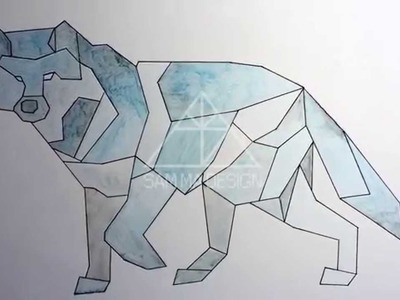 Geometric Wolf - Transparent Art - Time lapse