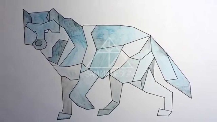 Geometric Wolf - Transparent Art - Time lapse