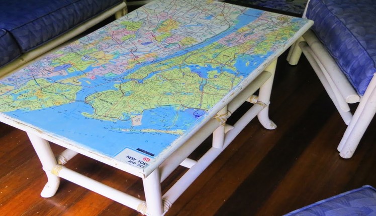 How to Decoupage Furniture with a Map