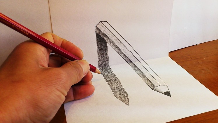 How to draw 3D pencil art - Optical Illusion on paper