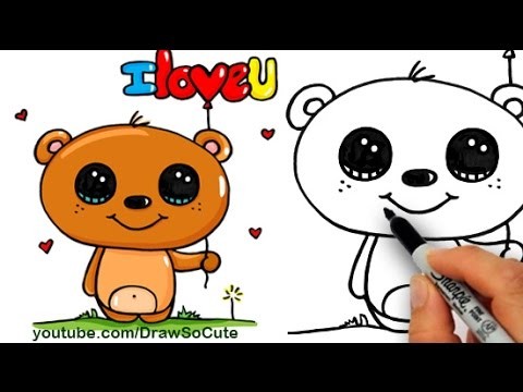 How to Draw a Cute Cartoon Bear Easy step by step