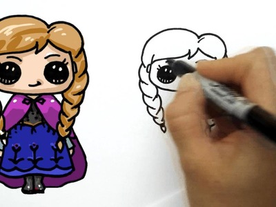 How to Draw Anna from Frozen - Cute and Simple
