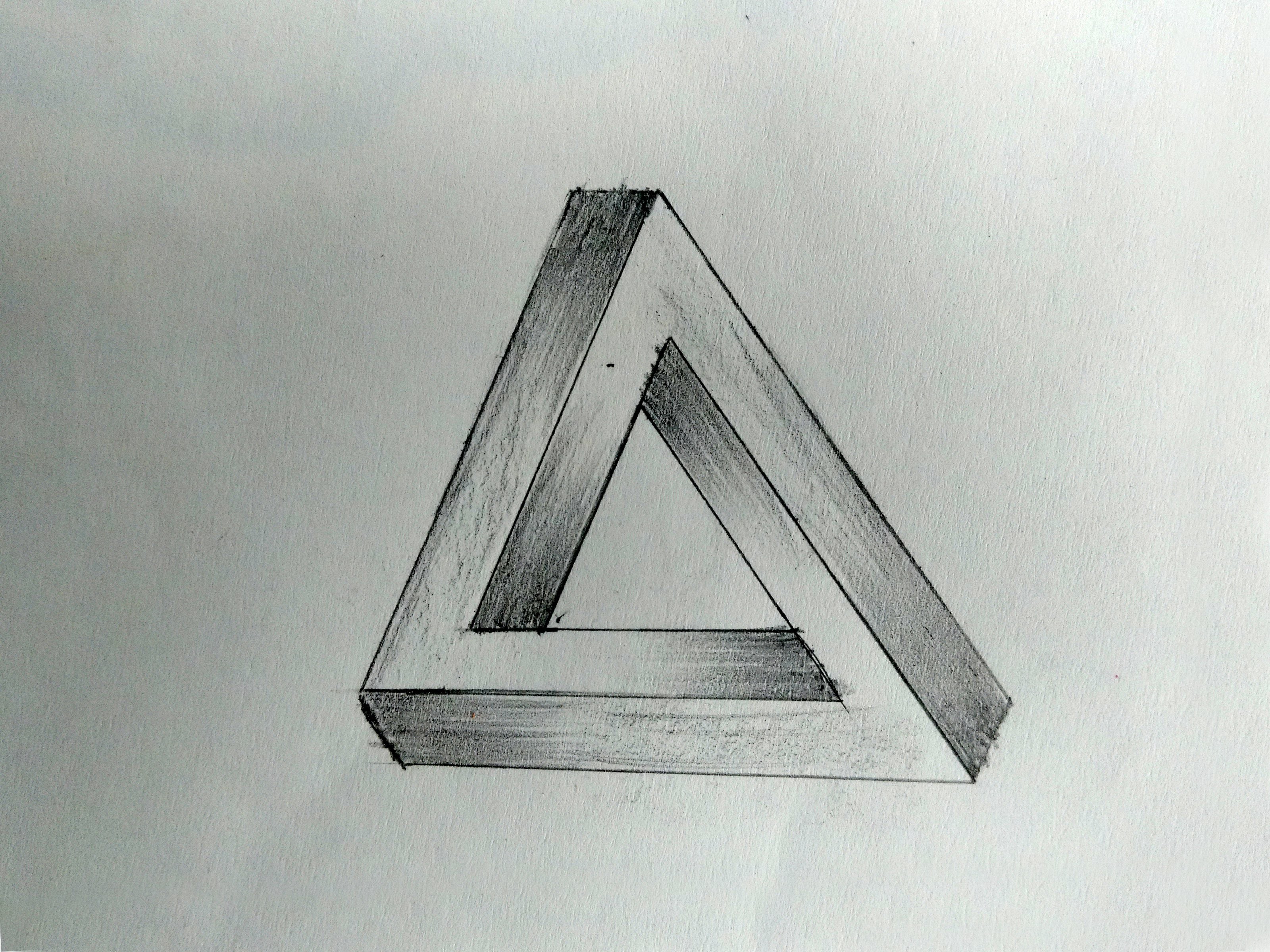 How To Draw The Impossible Triangle Optical Illusion(AtoZ)