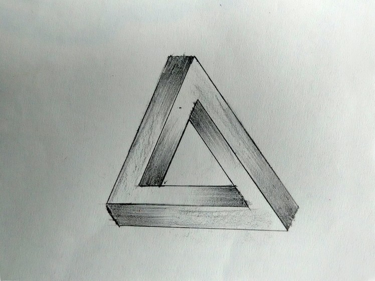 How To Draw The Impossible Triangle - Optical Illusion(AtoZ)