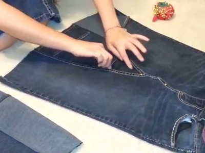 How to make a skirt out of jeans.