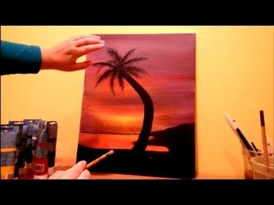How to paint a beach sunset STEP by STEP