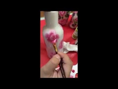 How to paint glass bottle in acrylic