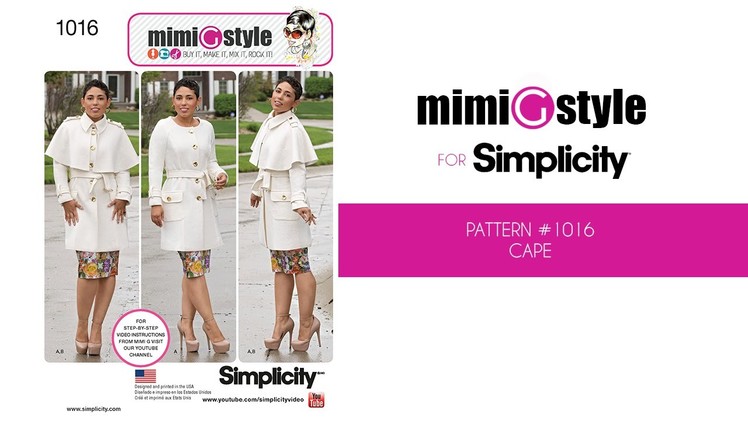 How to Sew Mimi G Style Simplicity Pattern 1016 – Cape (View B)