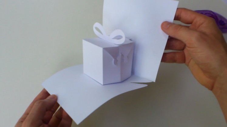 Instructions: Blank manual cutting template for Birthday Present (0021) pop-up card