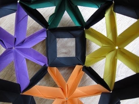 Origami - modular - kusudama - geometrical ball (Tomoko Fuse) - tutorial - dutchpapergirl