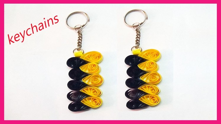 Paper quilling keychains