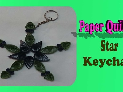 Paper quilling star keychain