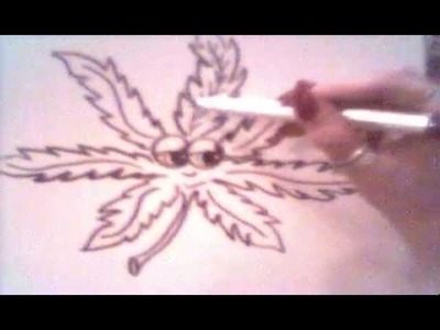 Watch and Learn. Draw a Pot Leaf Cartoon Character