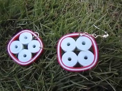 Handmade Jewelry - Paper Quilling Four Circle Square Earrings