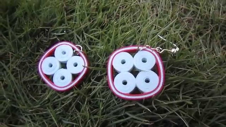 Handmade Jewelry - Paper Quilling Four Circle Square Earrings