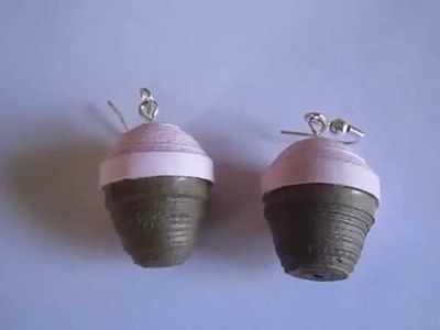 Handmade Jewelry - Paper Quilling Cup Cake Earrings