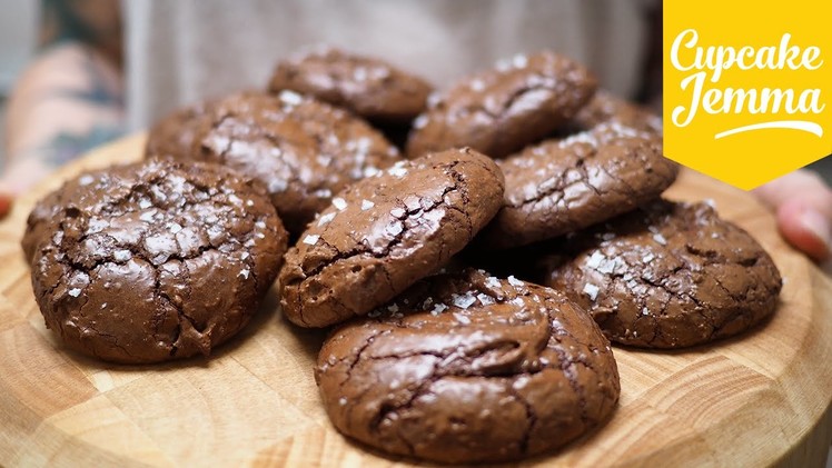 Salted Chocolate Brownie Cookies | Cupcake Jemma