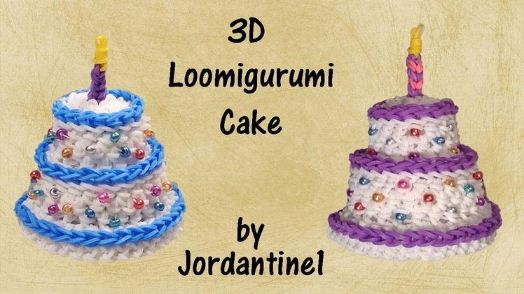 3D Cake Loomigurumi Amigurumi Rainbow Loom Band Crochet Birthday Gift Hook Only Лумигуруми