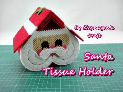 Christmas Craft - Plastic Canvas Santa Tissue Holder