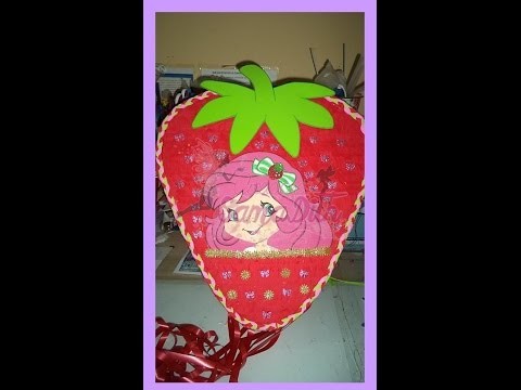 Como hacer Piñata Fresa 1ra Parte - DIY How to make a pinata strawberry shortcake