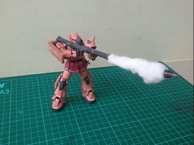 Diy Diorama gundam:  smoke effects shooting bazooka