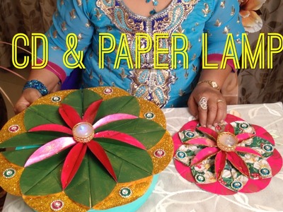 How to Make CD & Paper Rangoli Lamp | Diwali Special