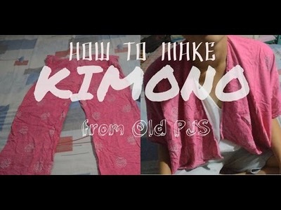 How to Make Kimono. Cardigan from Old Pajamas || DIY