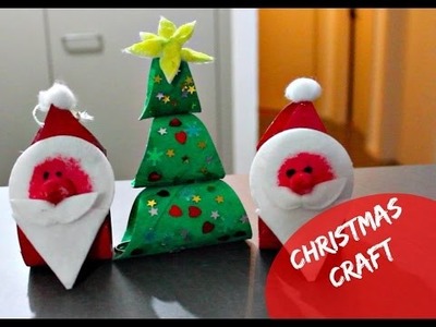 Santa Claus and Christmas Tree Craft  using Toilet Paper Roll