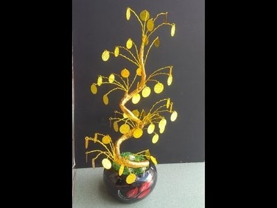 Wire Tree With Gold Leaves - Craft tutorial