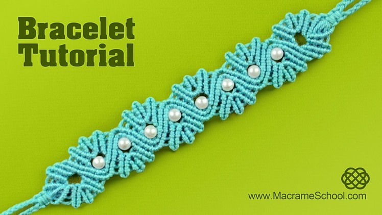 Yarn Shell Bracelet with Pearls | Tutorial by Macrame School