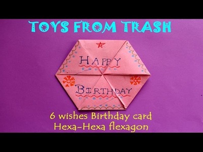 6 Wishes Birthday Card | Hexa - Hexa Flexagon | English