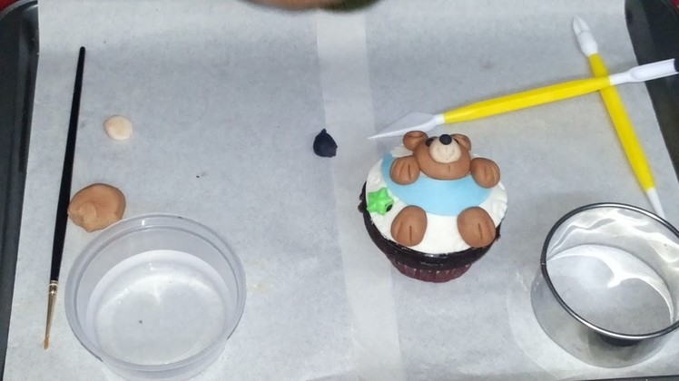 7. How to make Fondant Teddy with moon Cupcake Topper