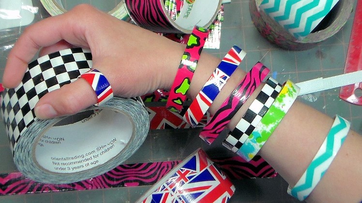 Duct Tape Recycled Box Strapping Bracelets! Groovy!