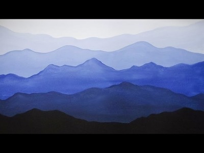 Easy Acrylic Painting - Misty Mountains