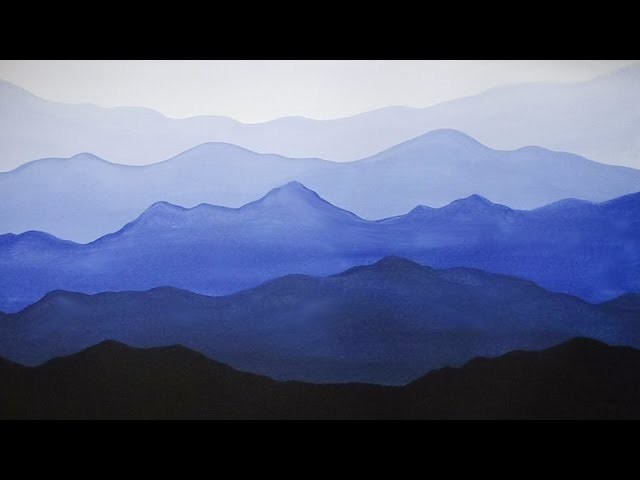 Easy Acrylic Painting - Misty Mountains
