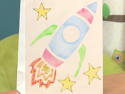 Hands on Crafts for Kids: Decorate Gift Bags with Cray-Pas & Stencils