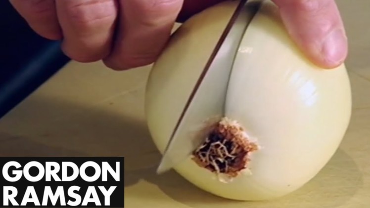 How To Finely Chop An Onion - Gordon Ramsay