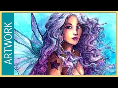 Watercolors Illustration ✬ Leucosia ✬ Angel Mermaid ✬ YTAC#2 by Sakuems
