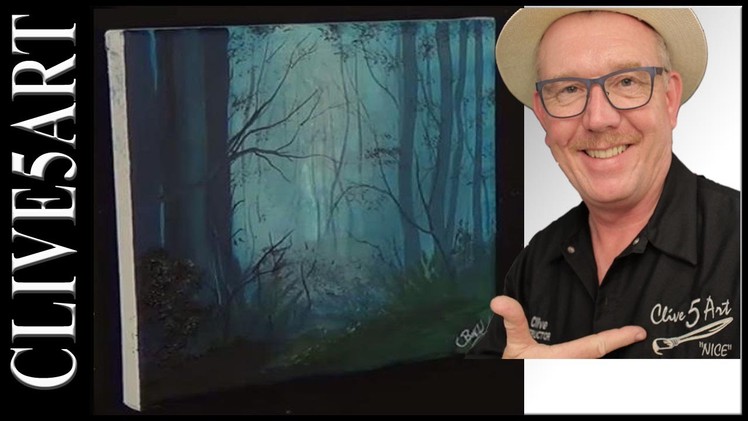 A Misty Forest, Easy, Acrylic painting for beginners,
