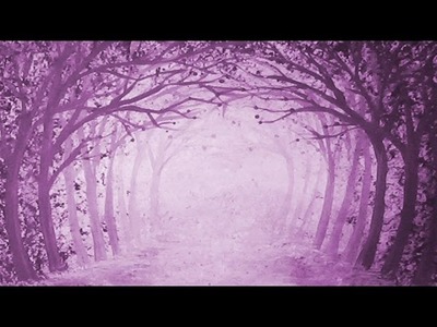 Acrylic Painting Magenta Forest Path Gesso and Color Wash