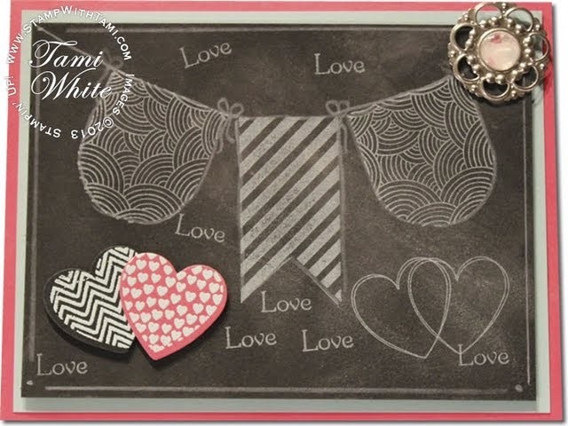 Chalkboard Technique Valentine Card featuring Stampin' Up! products