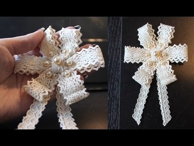 DIY: pearl and lace rosette accessory (tutorial)