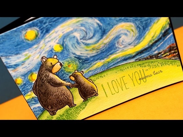 Draw Van Goghs Starry Night - ft Inktense Pencils
