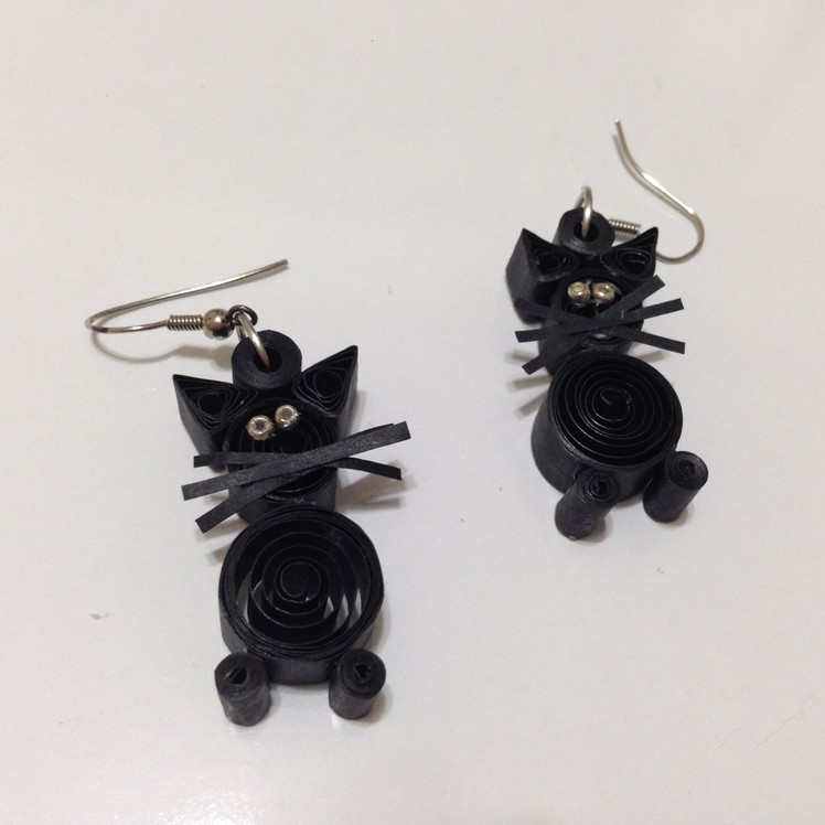 Quilling Earrings Meow
