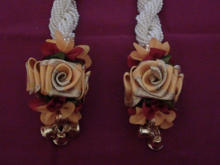 Satin rose and pearl hangings making video