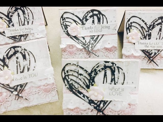 {SHABBY CHIC NOTE CARDS} ~ Lavish Laces and The Cutting Cafe