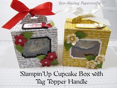 Stampin'Up Cupcake Box with Tag Topper Handle